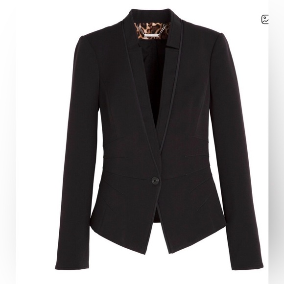 WHBM Seasonless Dart-Panel Single Button Stretch Blazer in Black Sz 6 - Picture 1 of 9